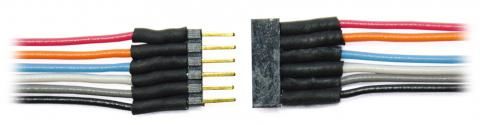6 Pin Micro connector coloured wires