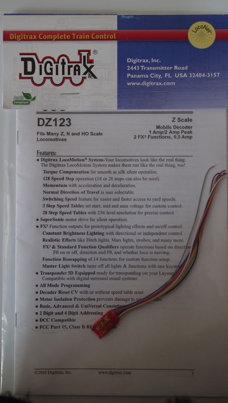 Digitrax Mobile decoder DZ123 2 function