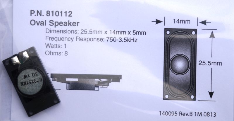 Soundtraxx Oval Speaker – 25.5mm X 14mm – 8 Ohm – High Output – Any Scale/Gauge – 810112