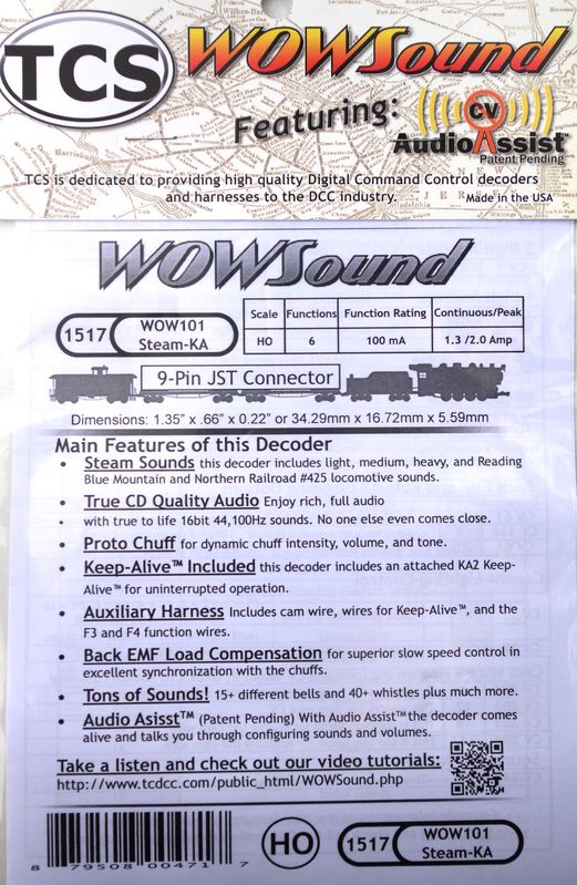 WOW 101 Steam KA steam Sound with keep alive functions