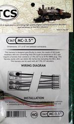 TCS:1367 TCS MC-3.5' is a 3.5' or 75 mm harness with a 8 pin NMRA plug