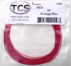 TCS:1209 TCS Red 32awg colour wire 10ft (3.3m)