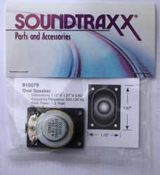 STX:810078 Soundtraxx Speaker Oval 40mm x 28mm (1.57” x 1.1”)  8 ohm