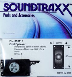 STX:810115 Soundtraxx Speaker Oval 35mm x 20mm, (1.38" x 0.71") 8-ohm