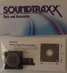 STX:810131 Soundtraxx Speaker 28mm square x 11.2mm (d), 8-ohm mega bass speaker