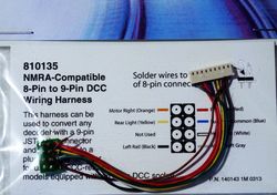 STX 810135 9 pin JST to NMRA 8 pin Wiring Harness