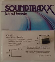 STX:810155 Soundtraxx Speaker 13mm X 9mm X 8.5mm MiniCube2