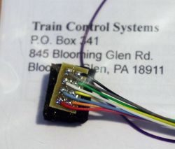 T1P-MH Two Function decoder with NMRA 8-pin plug - medium harness