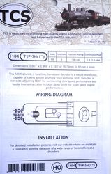 TCS:1104 TCS T1P-SH Two Function decoder with NMRA 8-pin plug - Short harness