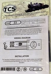 TCS:1296 TCS Z2 2 function decoder for N & Z Scale trains